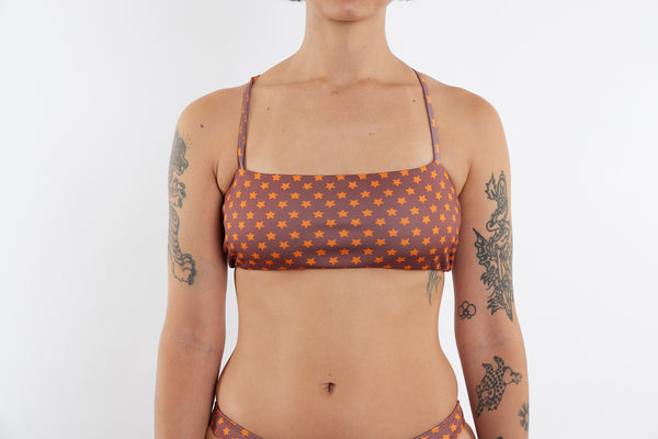 Casey Recycled Bandeau Bikini Top - Star Print