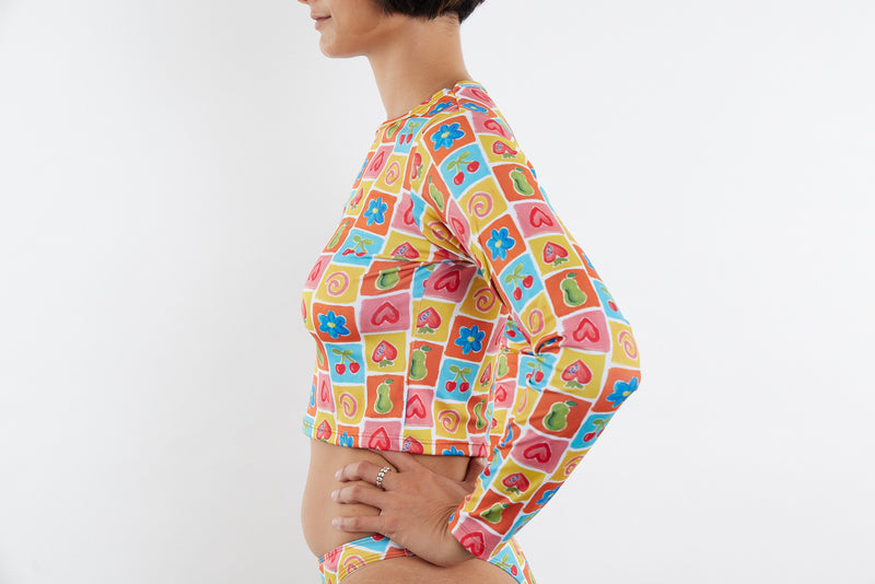 Recycled Long Sleeve Rashie UPF50+ - Fruit Cup