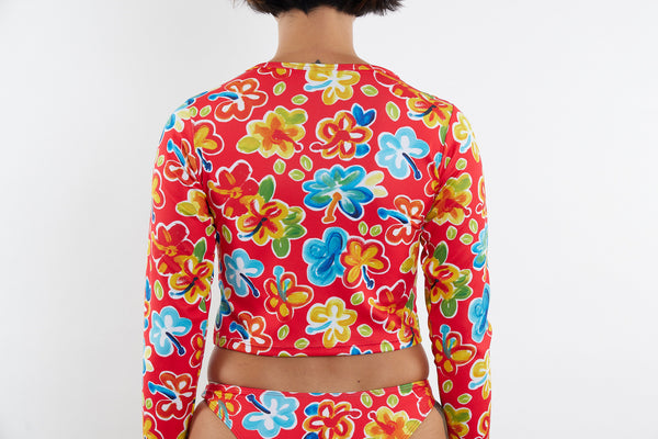 Recycled Long Sleeve Rashie UPF50+ - Hibiscus 25