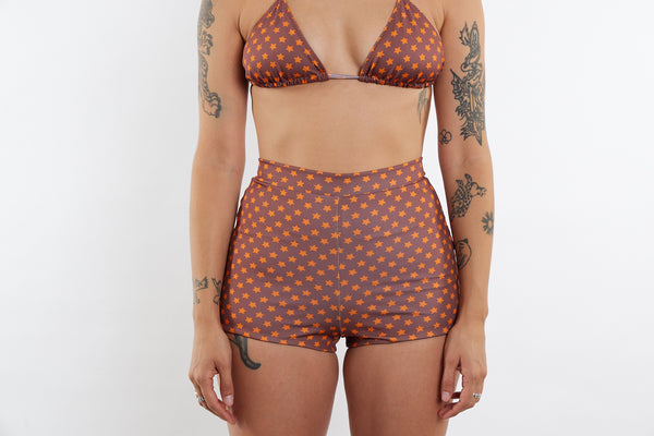 Nicole Recycled High Waist Swim Short - Star Print