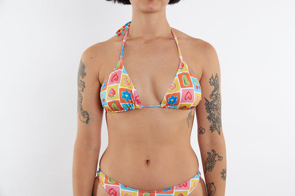 Saturday Recycled Triangle Bikini Top - Fruit Cup