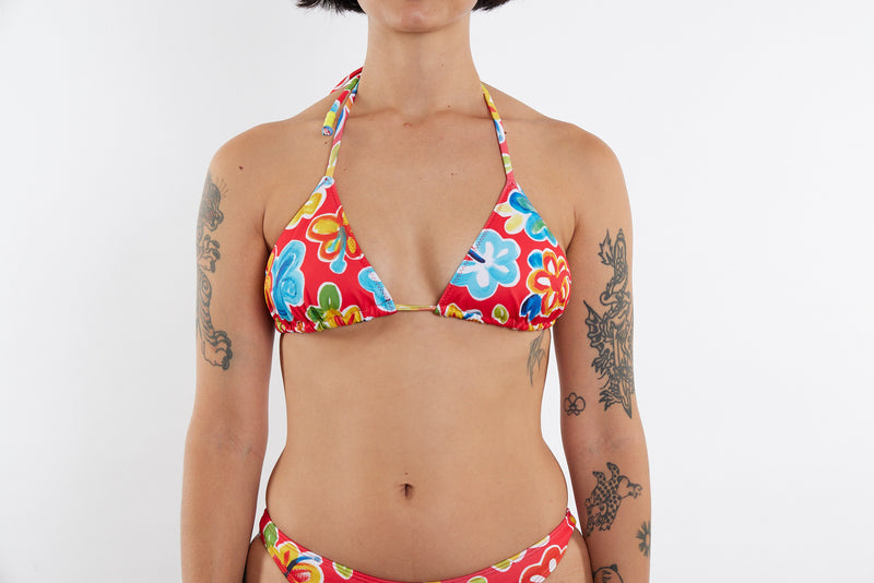 Saturday Recycled Triangle Bikini Top - Hibiscus 25