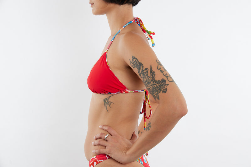 Saturday Recycled Triangle Bikini Top - Hibiscus 25