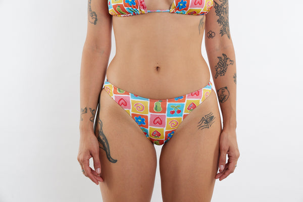 Sunny Recycled Mid Rise Bikini Bottom - Fruit Cup