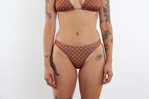 Sunny Recycled Mid Rise Bikini Bottom - Star Print