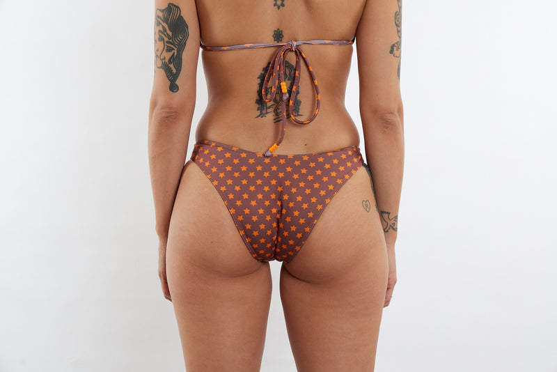 Sunny Recycled Mid Rise Bikini Bottom - Star Print