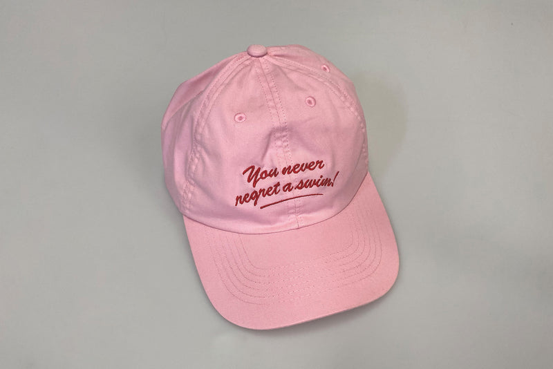 'You Never Regret a Swim' Cap - Pink