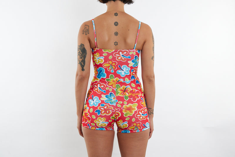 Alex Recycled Boyleg Full Piece Swimsuit - Hibiscus 25