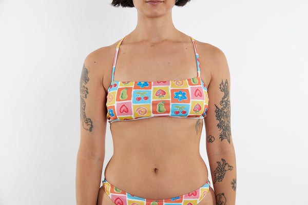 Casey Recycled Bandeau Bikini Top - Fruit Cup