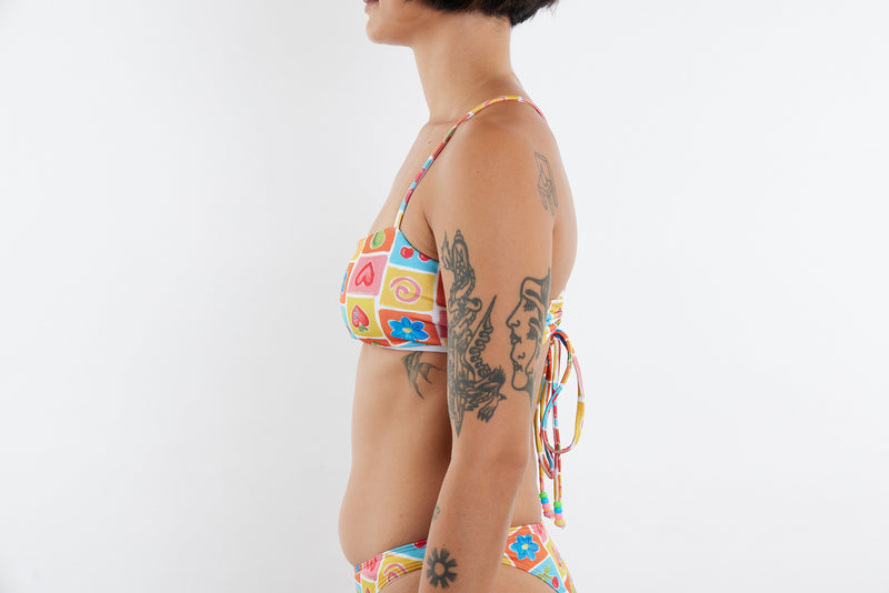 Casey Recycled Bandeau Bikini Top - Fruit Cup