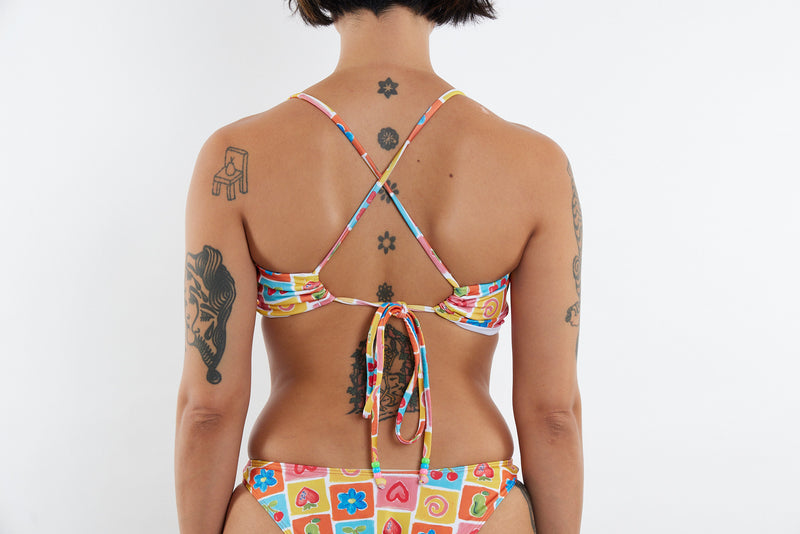 Casey Recycled Bandeau Bikini Top - Fruit Cup