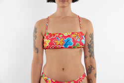 Casey Recycled Bandeau Bikini Top - Hibiscus 25