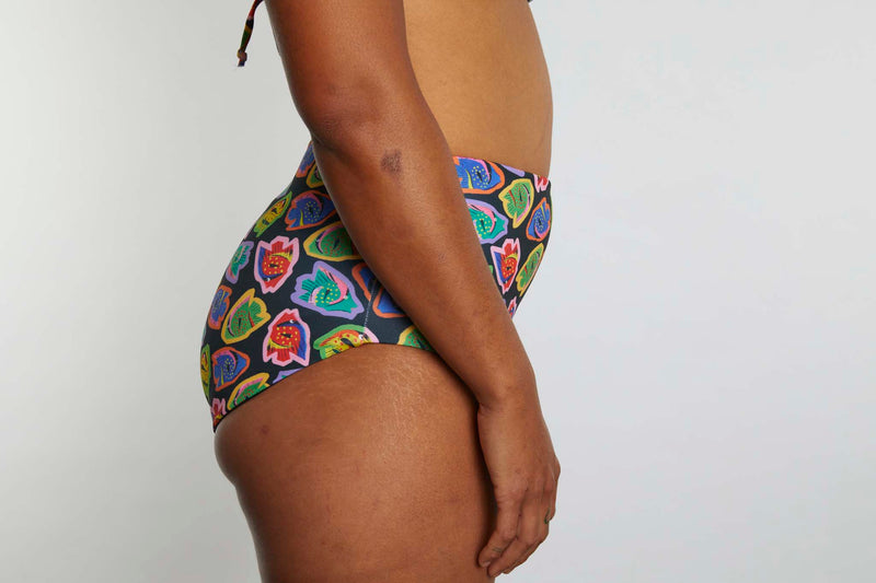 Abbie Recycled High Waist Bikini Bottom - Fishie