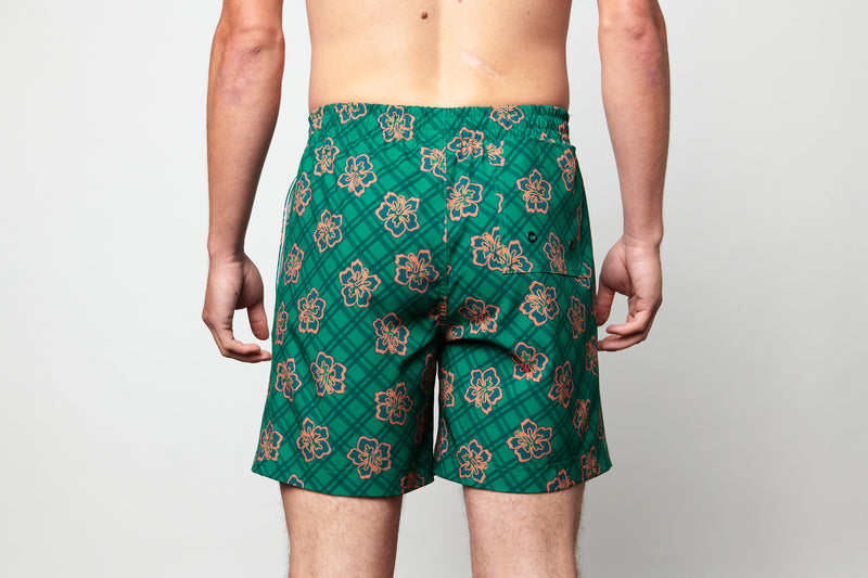 Green Hibiscus Boardie