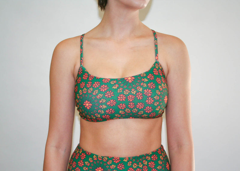Chloe Top – Forest Green Hippie Floral