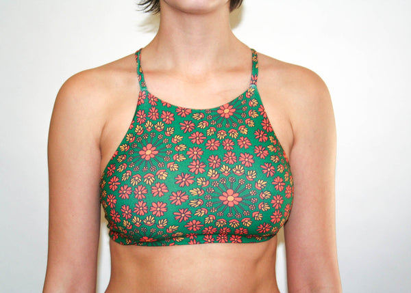 Ivy Cross Top - Forest Green Hippie Floral